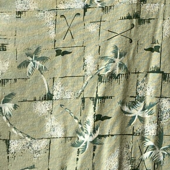 Michael Austin Golf Shirt Mens Size XXL Vintage All Over Print Clubs Palm Tree - Picture 9 of 11